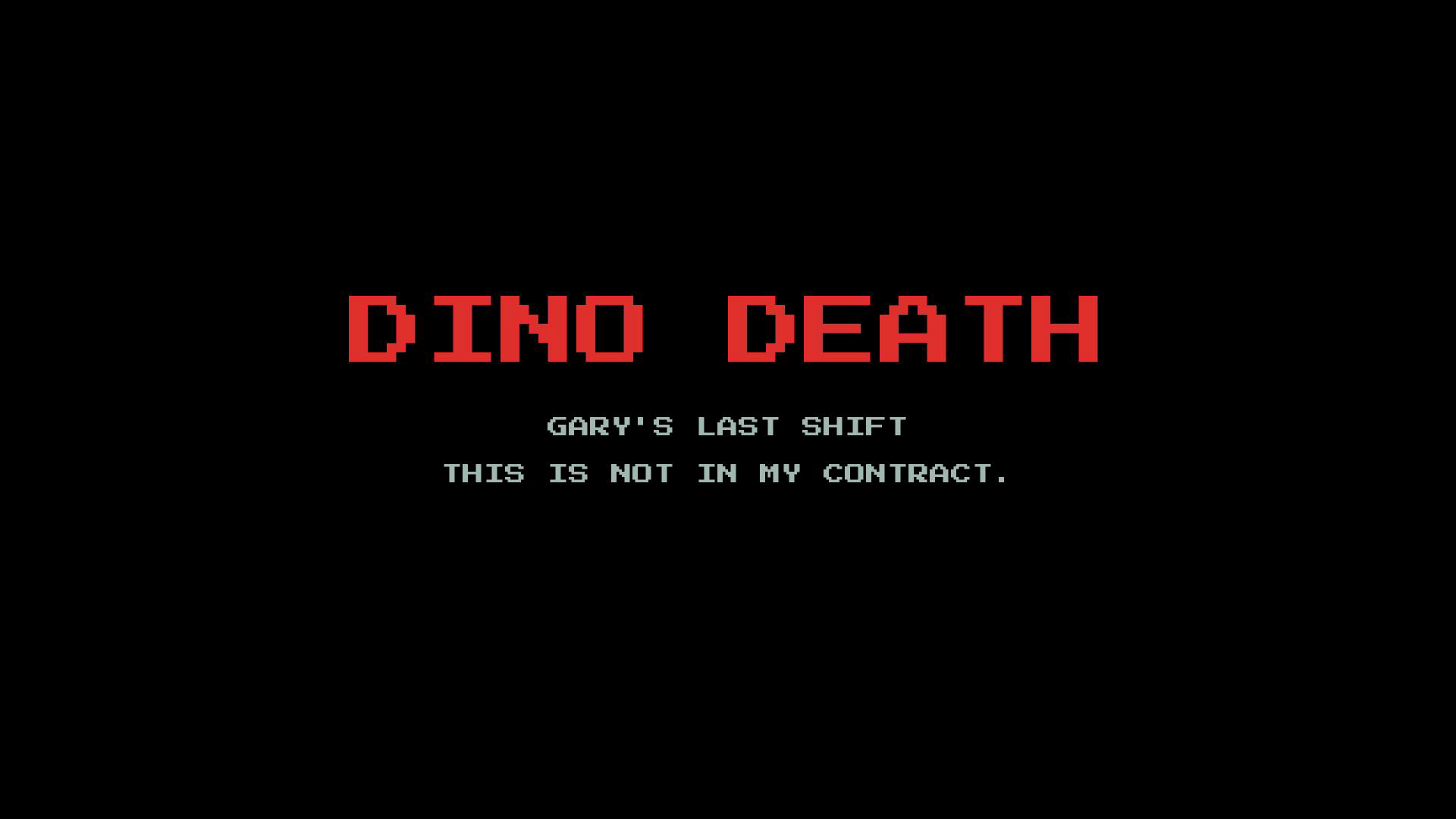 The DINO DEATH title screen
