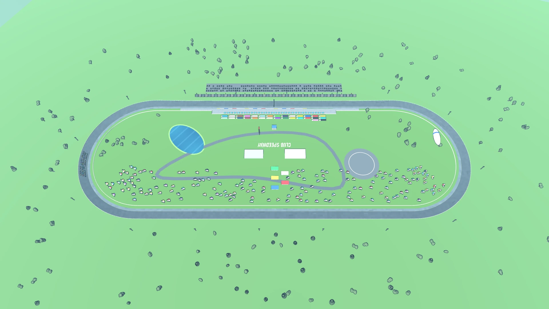Turning Left: Club Speedway, full circuit from a TV-blimp aerial angle