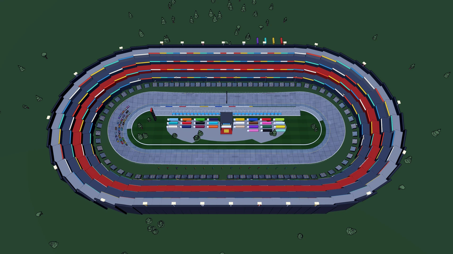 Turning Left: Iron Bowl, full circuit from a TV-blimp aerial angle
