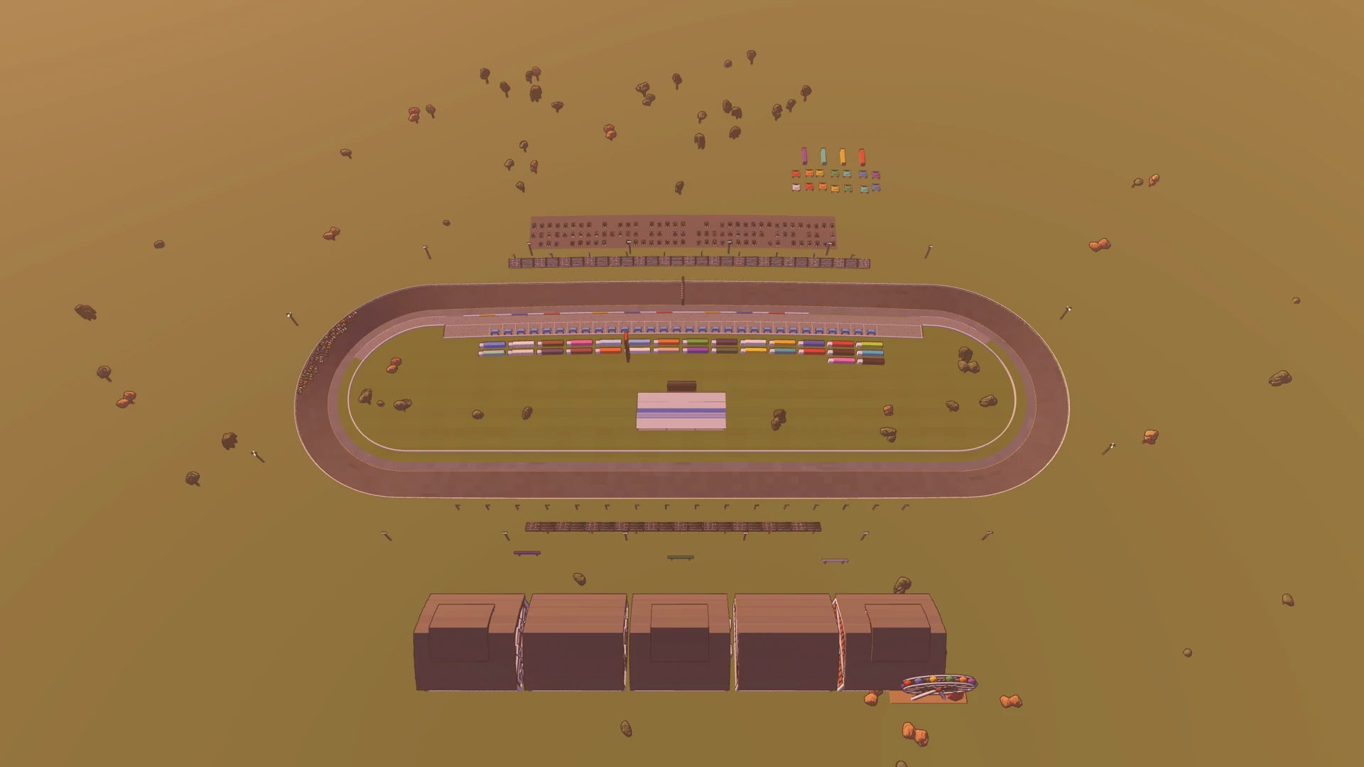 Turning Left: Capital D, full circuit from a TV-blimp aerial angle