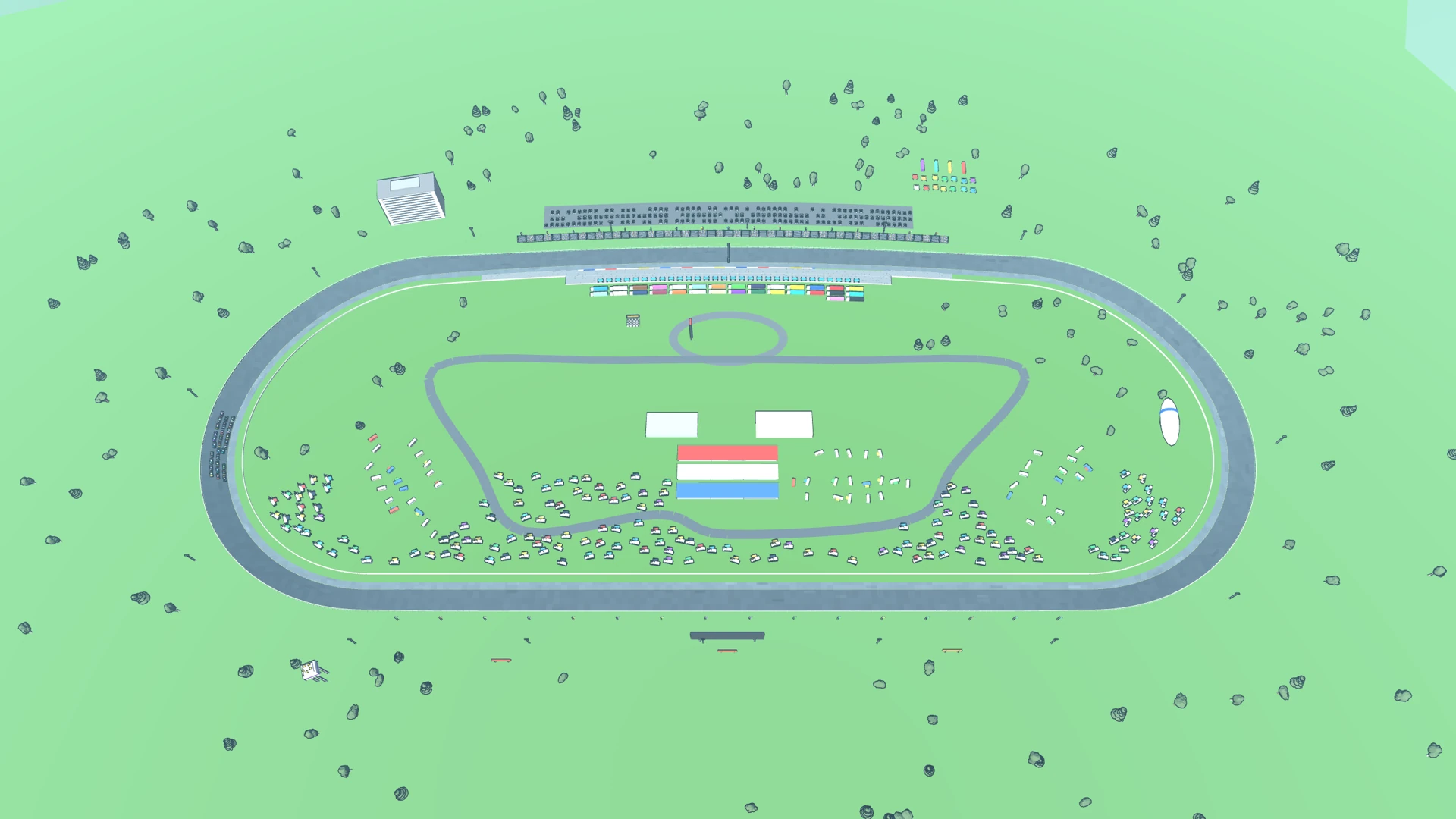 Turning Left: Queen City Quad, full circuit from a TV-blimp aerial angle