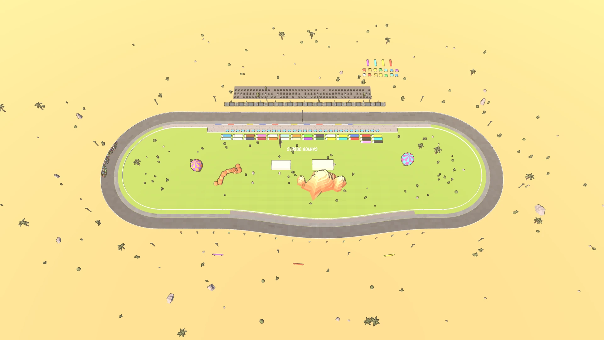 Turning Left: Canyon Dogleg, full circuit from a TV-blimp aerial angle
