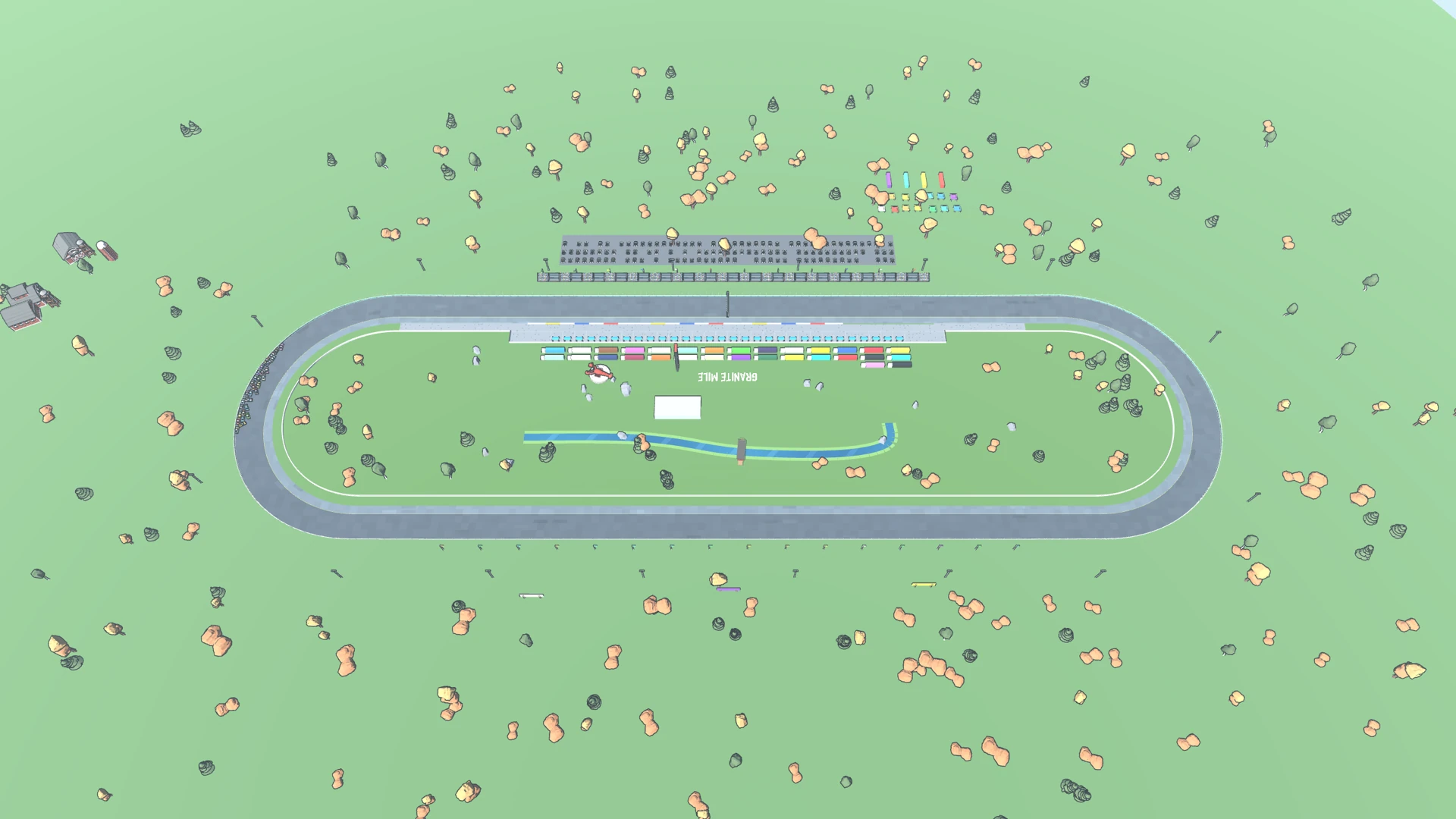 Turning Left: Granite Mile, full circuit from a TV-blimp aerial angle