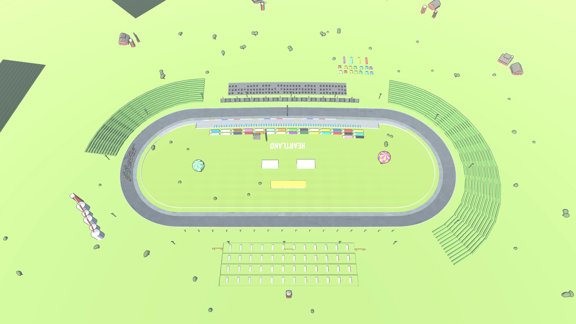 Turning Left: Heartland, full circuit from a TV-blimp aerial angle