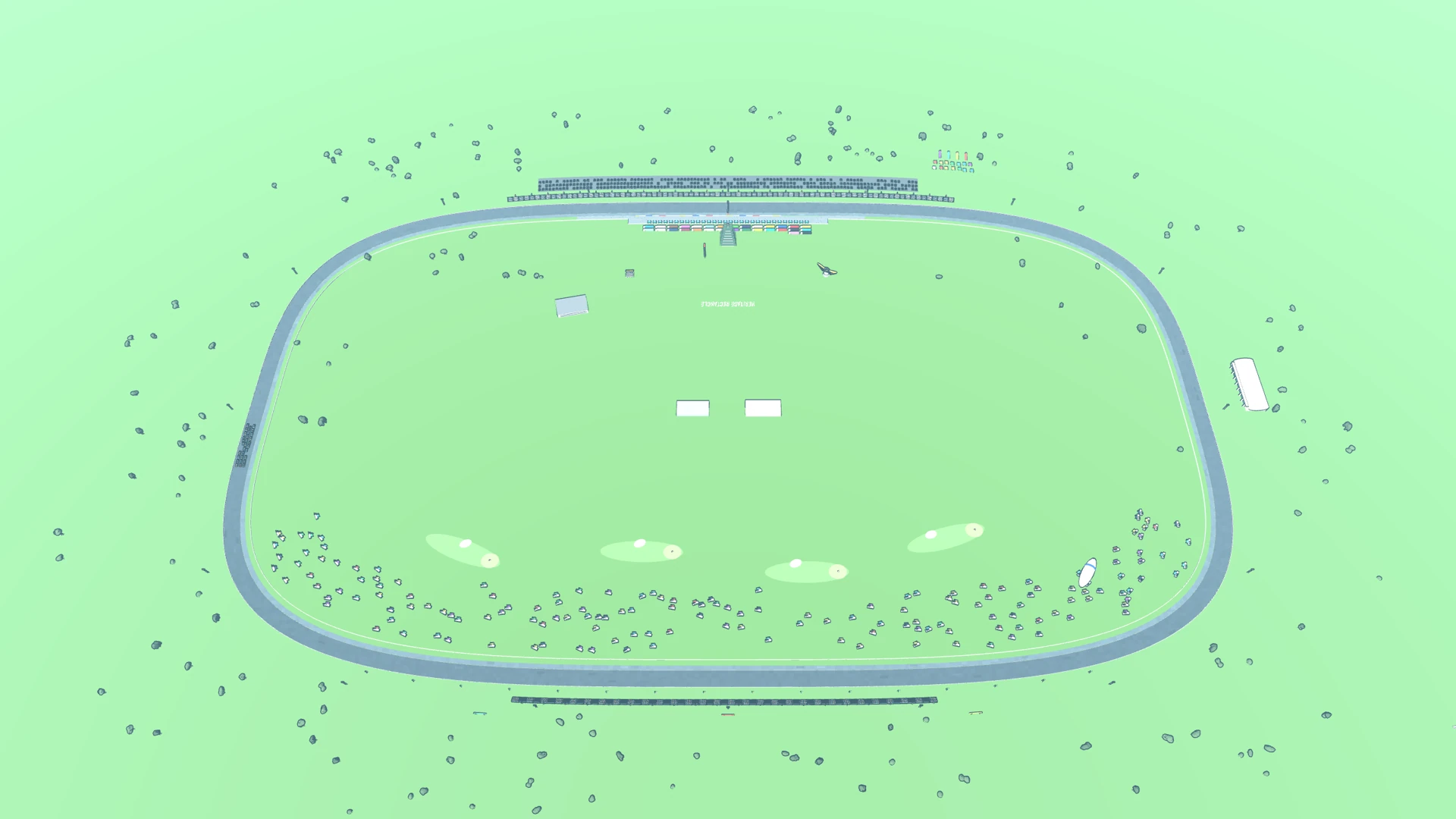 Turning Left: Heritage Rectangle, full circuit from a TV-blimp aerial angle
